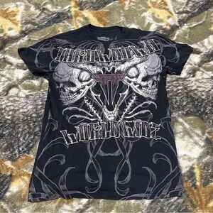 Y2K Throwdown Shirt Y2K Skull Shirt Affliction Style Shirt
